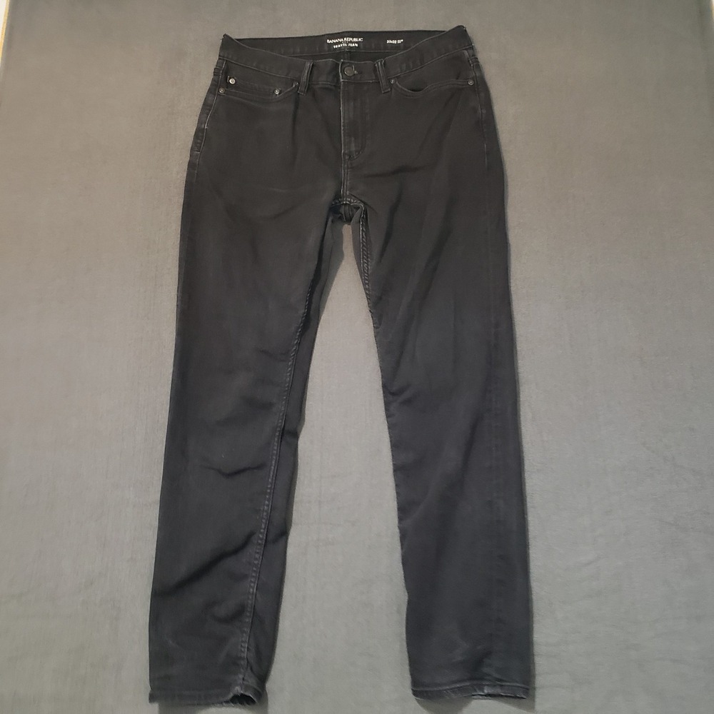 Banana Republic Travel Jeans‎ Mens Size 33x32 Slim Fit Black